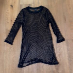 TOPSHOP TOP SHOP BLACK FISHNET DRESS SIZE SMALL